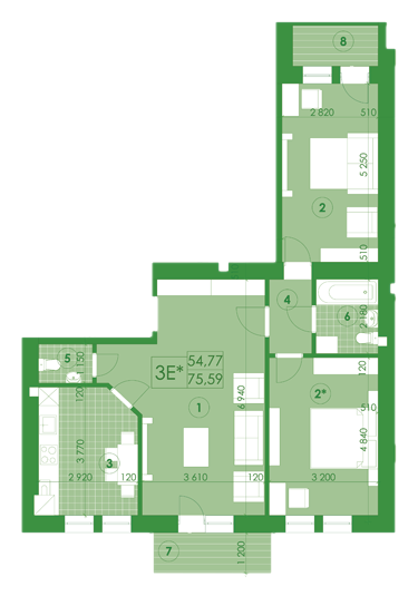3-кімнатна 75.59 м² в ЖК Київський від 13 100 грн/м², м. Буча