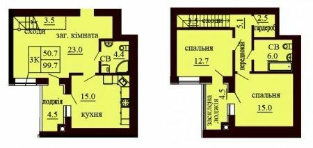 Двухуровневая 99.7 м² в ЖК София Сити от застройщика, с. Софиевская Борщаговка