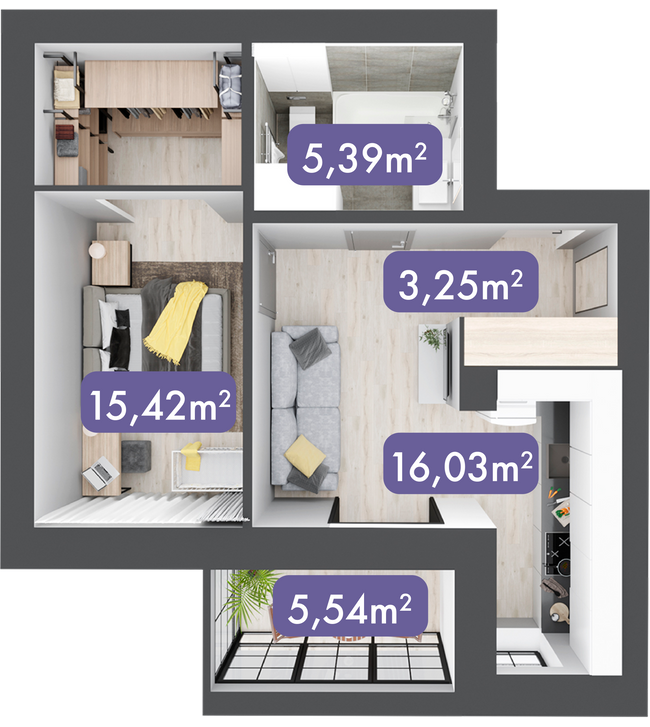 1-кімнатна 45.36 м² в ЖК Desna Park Residence від 15 650 грн/м², с. Зазим`я