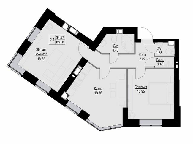 2-кімнатна 68.06 м² в ЖК Затишний квартал від 20 000 грн/м², с. Софіївська Борщагівка