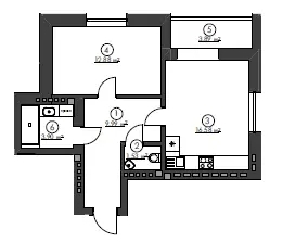 1-кімнатна 48.78 м² в ЖК Гостомельські Липки-3 від 11 500 грн/м², смт Гостомель