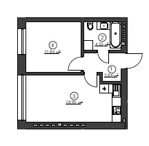 1-кімнатна 39.18 м² в ЖК Гостомельські Липки-3 від 11 500 грн/м², смт Гостомель
