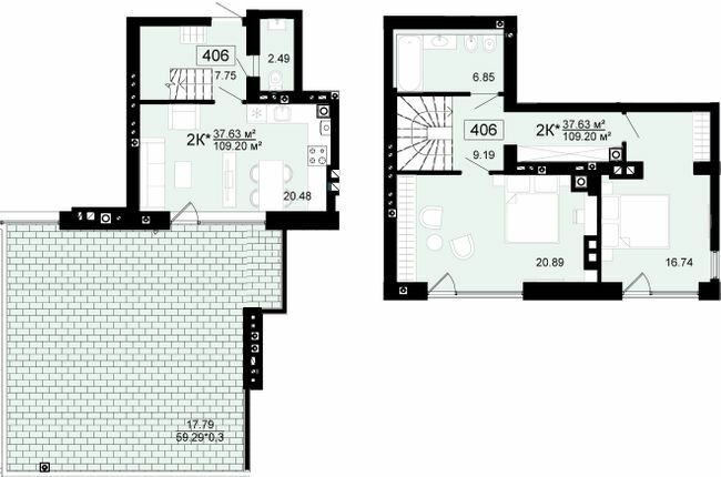 Дворівнева 109.2 м² в ЖК City Lake від 19 500 грн/м², с. Шевченкове