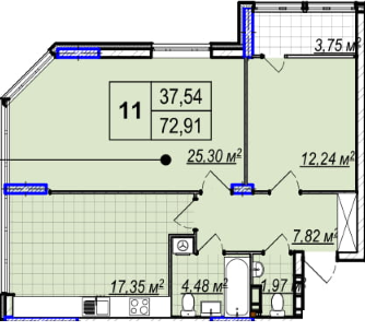 2-кімнатна 72.91 м² в ЖК Park Plaza від 29 900 грн/м², смт Чабани