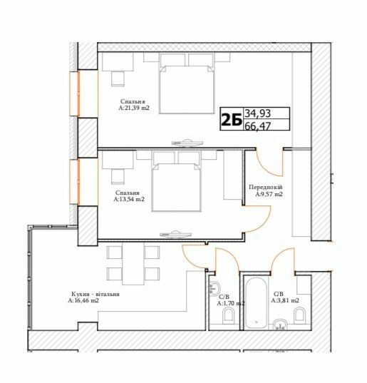 2-кімнатна 66.47 м² в ЖК Art Residence від 25 150 грн/м², м. Ірпінь