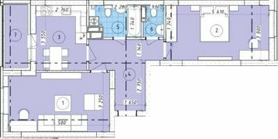 2-кімнатна 64.18 м² в ЖК Променада від 20 550 грн/м², м. Вишневе