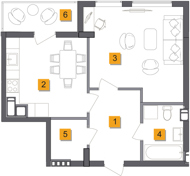 1-кімнатна 44.77 м² в ЖК Basa city від 28 500 грн/м², с. Ходосівка