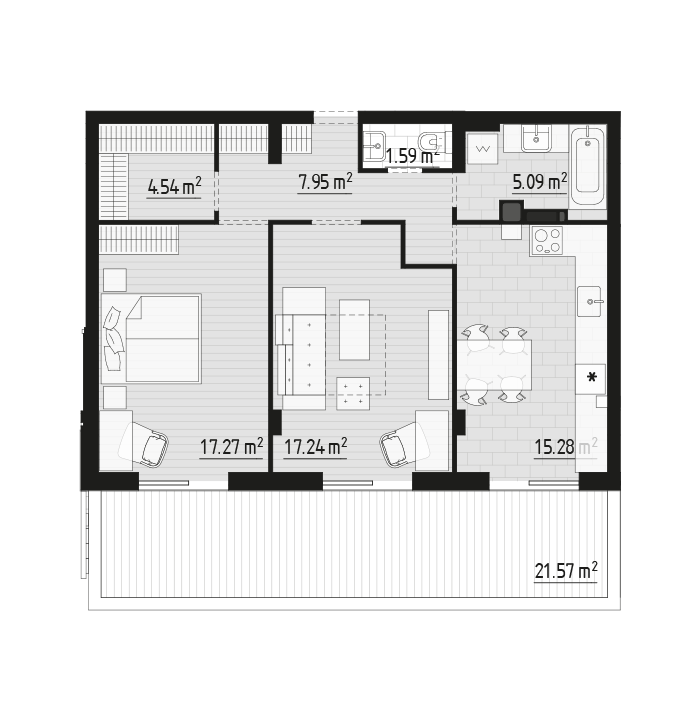 2-кімнатна 72.38 м² в ЖК PARKTOWN від 20 500 грн/м², смт Гостомель