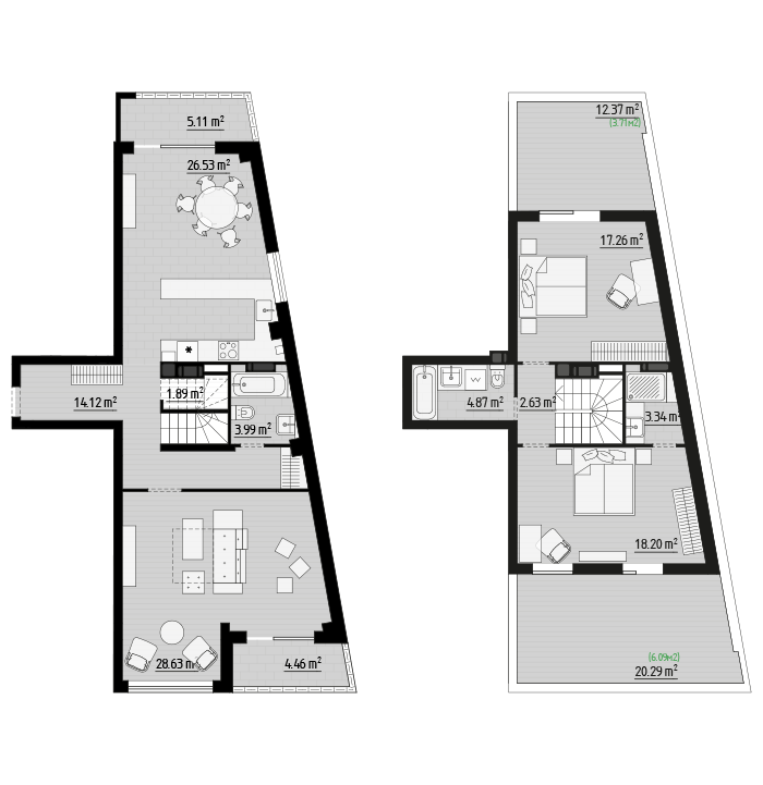 Дворівнева 140.83 м² в ЖК PARKTOWN від 20 000 грн/м², смт Гостомель