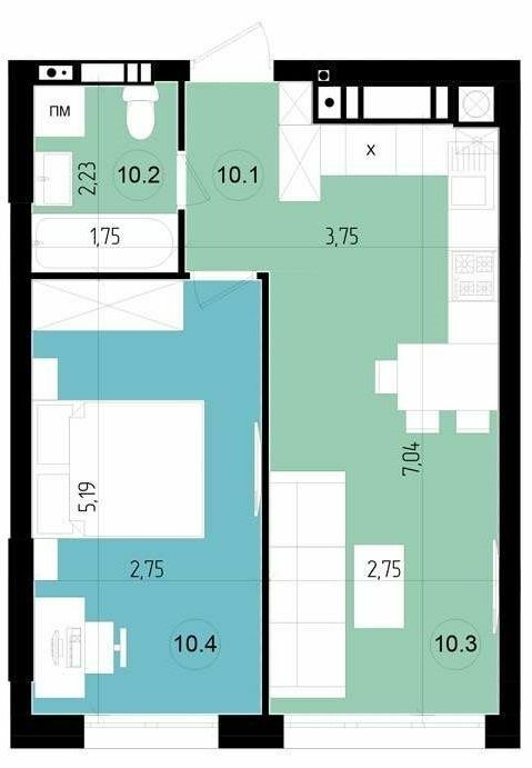 1-кімнатна 39.4 м² в ЖК Парус Riverside від 20 700 грн/м², Ужгород