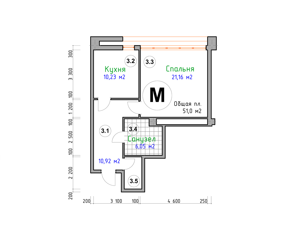 1-кімнатна 57 м² в ЖК Адмірал від 28 250 грн/м², Миколаїв