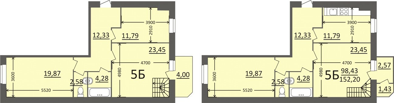 Двухуровневая 152.2 м² в Мкрн Потемкинский от 17 000 грн/м², Николаев