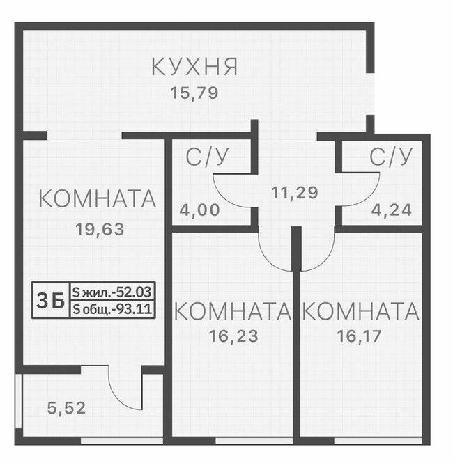3-комнатная 93.11 м² в ЖК L7 House от 40 500 грн/м², Николаев