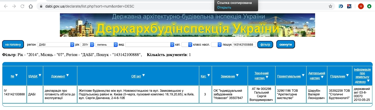 Сертификат о готовности Очередь 2, ул. С. Данченко, 2, ЖК Липинка