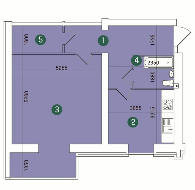 1-кімнатна 68.54 м² в ЖК Зарічний від 13 300 грн/м², Суми