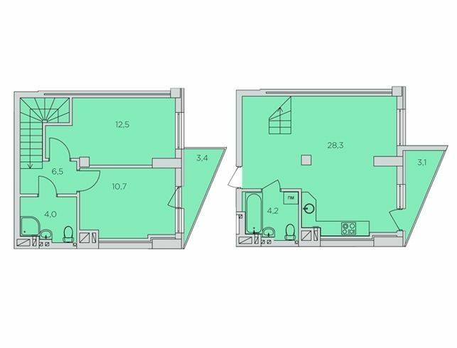 Двухуровневая 68.2 м² в ЖК 360 от 19 600 грн/м², Ровно