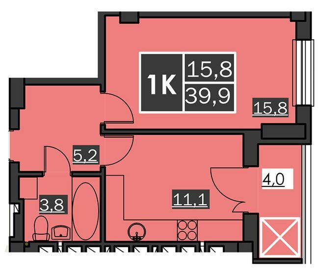 1-комнатная 39.9 м² в ЖК Bridge Tower от 19 650 грн/м², Ровно