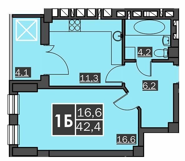 1-комнатная 45.4 м² в ЖК Bridge Tower от 19 650 грн/м², Ровно