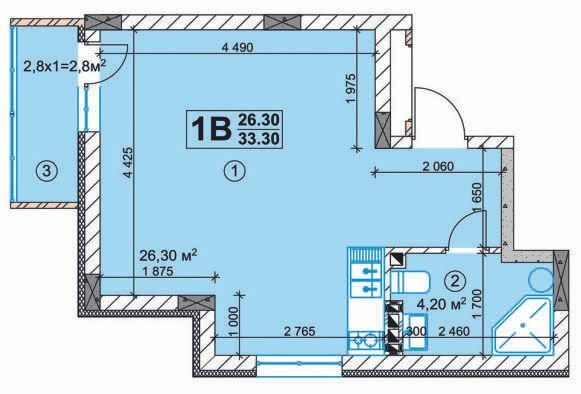 1-комнатная 33.3 м² в ЖК Joy Of Life от застройщика, г. Умань