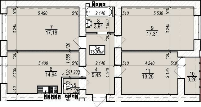 3-комнатная 78.93 м² в ЖК На Щасливому от 13 800 грн/м², Ровно