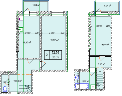 Двухуровневая 72.56 м² в МЖК Семья от 16 850 грн/м², Ровно