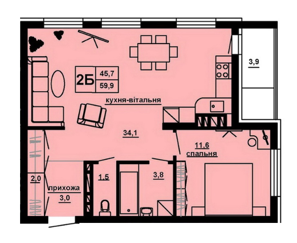2-комнатная 59.9 м² в ЖК Варшавський мікрорайон от 16 050 грн/м², Тернополь