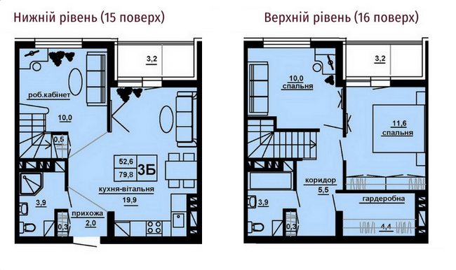 Двухуровневая 79.8 м² в ЖК Варшавський мікрорайон от 16 000 грн/м², Тернополь