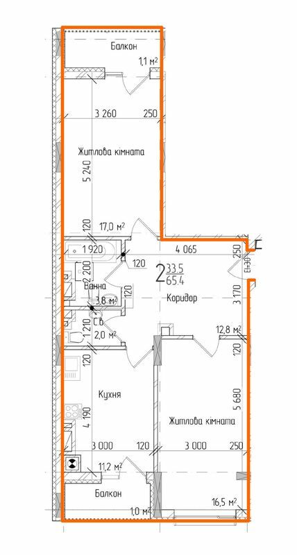 2-комнатная 65.4 м² в ЖК KromaxBud от 17 050 грн/м², Черновцы