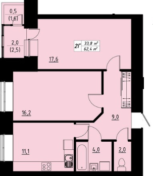 2-кімнатна 62.4 м² в ЖК Green Line від 14 350 грн/м², Тернопіль