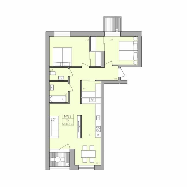 3-комнатная 83.1 м² в ЖК ЭкоДом от 12 500 грн/м², с. Петриков