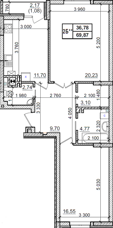 2-комнатная 69.87 м² в ЖК Оазис Буковини от 14 500 грн/м², Черновцы