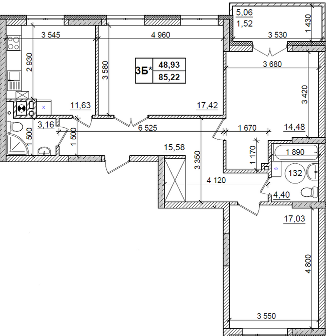 3-комнатная 85.22 м² в ЖК Оазис Буковини от 11 450 грн/м², Черновцы