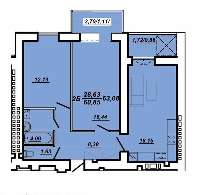 2-кімнатна 63.08 м² в ЖК на вул. Яреми / вул. Текстильна від 11 500 грн/м², Тернопіль