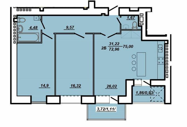 2-кімнатна 75 м² в ЖК на вул. Яреми / вул. Текстильна від 11 500 грн/м², Тернопіль