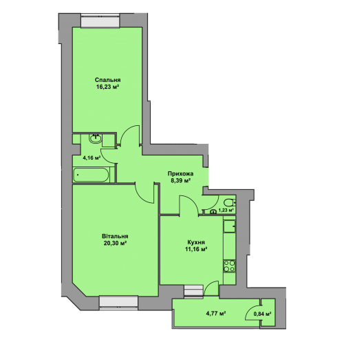 2-кімнатна 66.13 м² в ЖК Східна Брама від 16 200 грн/м², Тернопіль