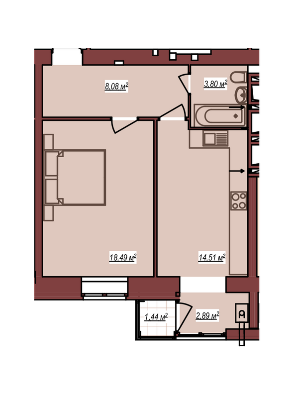 1-комнатная 48.2 м² в ЖК Дом Чехова от 12 500 грн/м², г. Каменец-Подольский