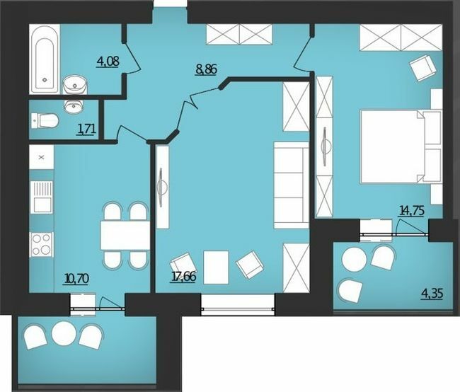2-кімнатна 67.34 м² в ЖК Комфорт від 15 000 грн/м², Хмельницький