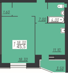 1-комнатная 45.5 м² в ЖК Щасливий от 9 200 грн/м², Хмельницкий
