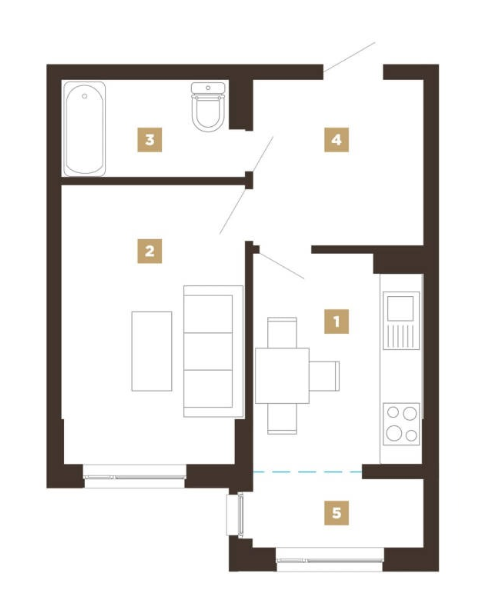 1-комнатная 42 м² в ЖК Chocolate от 27 000 грн/м², Ивано-Франковск