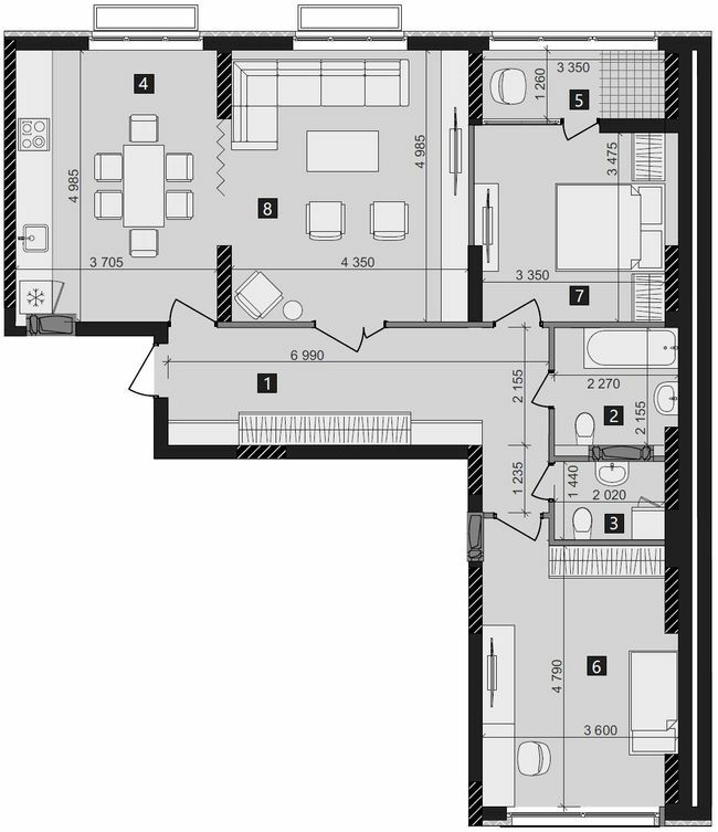 3-кімнатна 97.85 м² в ЖК LIKO-GRAD Perfect Town від 18 500 грн/м², Київ