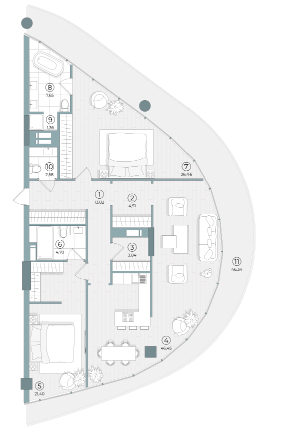 3-комнатная 146.62 м² в ЖК Delrey от 37 400 грн/м², Киев