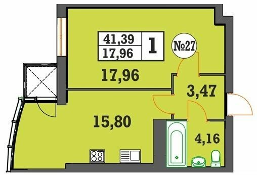 1-кімнатна 41.39 м² в ЖК Над Бугом від 13 200 грн/м², Хмельницький