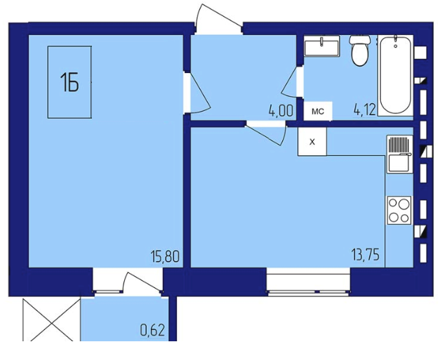 1-комнатная 39.31 м² в ЖК Варшавський от застройщика, г. Нетешин