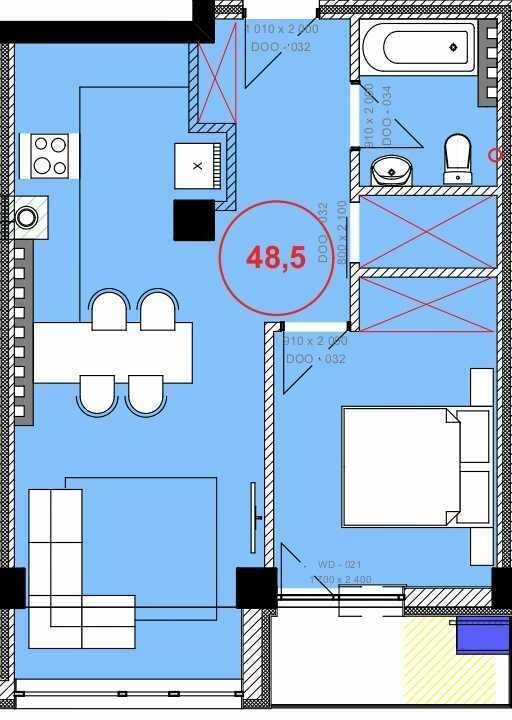 1-комнатная 48.5 м² в ЖК Park Residence от 18 200 грн/м², Ивано-Франковск