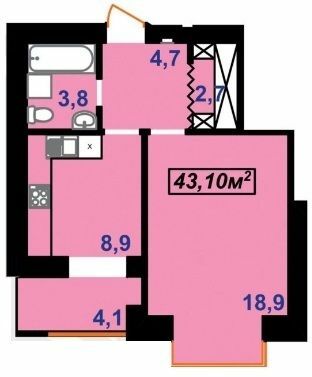 1-комнатная 43.1 м² в ЖК Квартал Гимназийный от застройщика, Ивано-Франковск