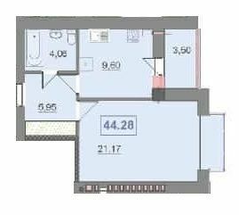 1-кімнатна 44.28 м² в ЖК Квартал Патріот від 11 400 грн/м², Івано-Франківськ