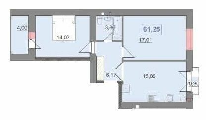 2-кімнатна 61.25 м² в ЖК Квартал Патріот від 11 400 грн/м², Івано-Франківськ