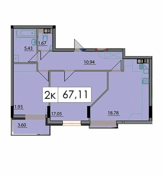 2-комнатная 67.11 м² в ЖК Липская Башня от 13 500 грн/м², Ивано-Франковск