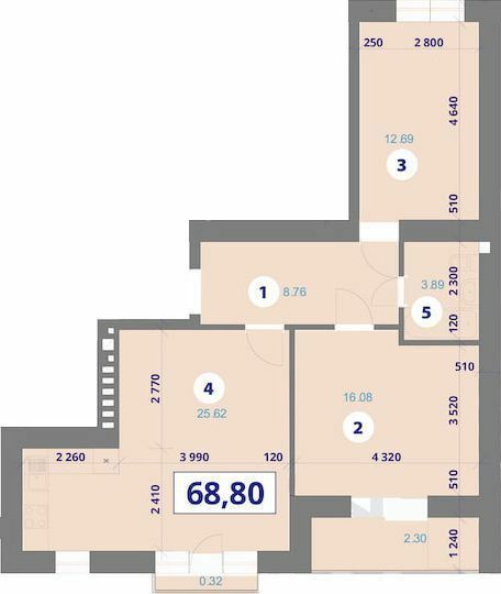 2-комнатная 68.8 м² в ЖК Галицкий 2 от 13 500 грн/м², Ивано-Франковск