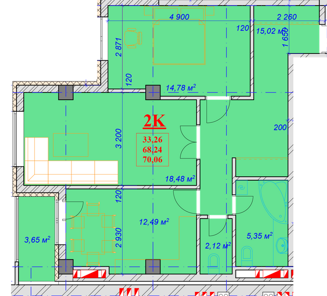 2-комнатная 70.06 м² в ЖК на ул. Независимости, 146А от 15 000 грн/м², Ивано-Франковск